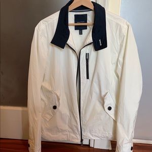 White Zip-Up Nautica Rain Jacket/Windbreaker